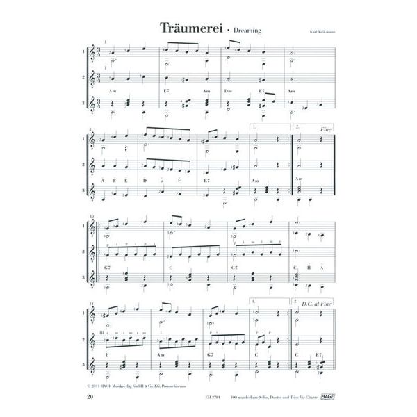 Hage Musikverlag 100 Solos Duets Trios Guitar