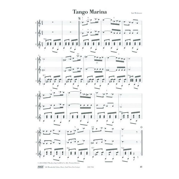 Hage Musikverlag 100 Solos Duets Trios Guitar