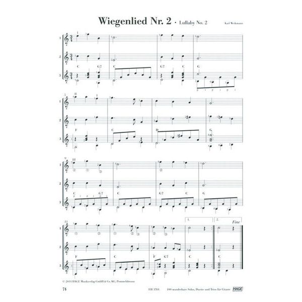 Hage Musikverlag 100 Solos Duets Trios Guitar