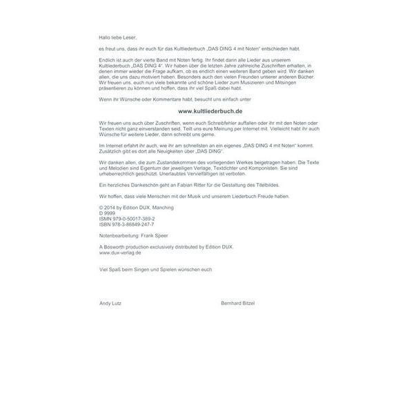 Edition Dux Das Ding 4 mit Noten