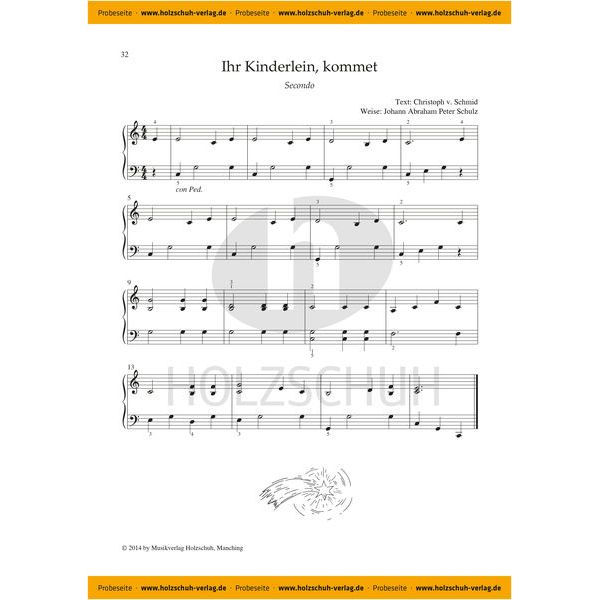 Holzschuh Verlag Vierhändige Weihnachtslieder