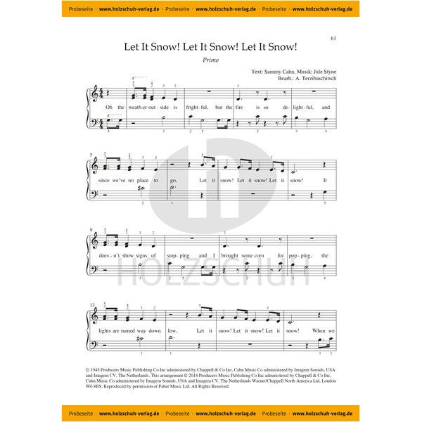 Holzschuh Verlag Vierhändige Weihnachtslieder