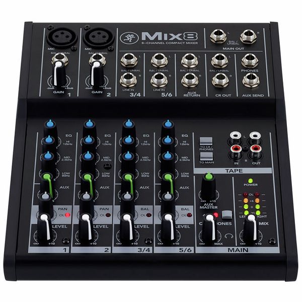 New Mackie Mix8 8-Ch Compact Mixer Constructed with A Durable Metal CH