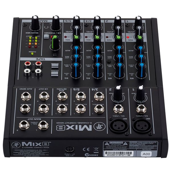 Mackie Mix Series Mix8 8-Channel Compact Mixer and Platinum Bundle with  Dynamic Microphone + Desktop Studio Mic Stand + Headphones + More