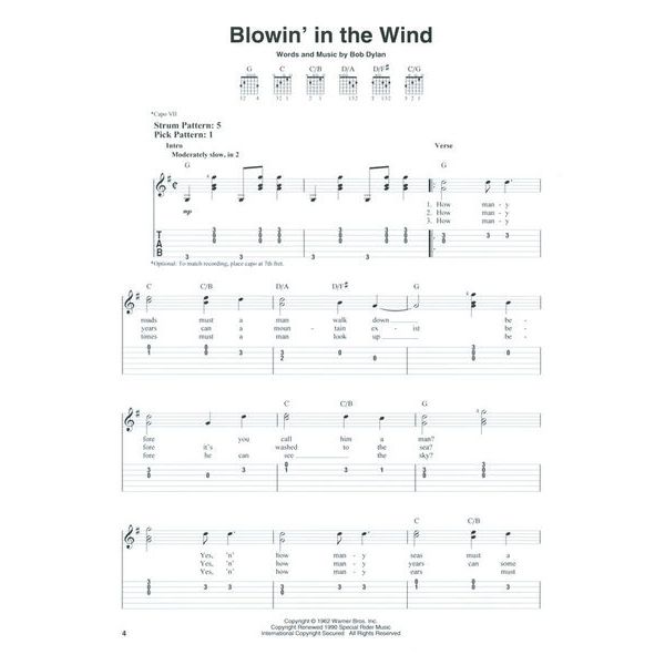 Hal Leonard Bob Dylan Easy Guitar Tab