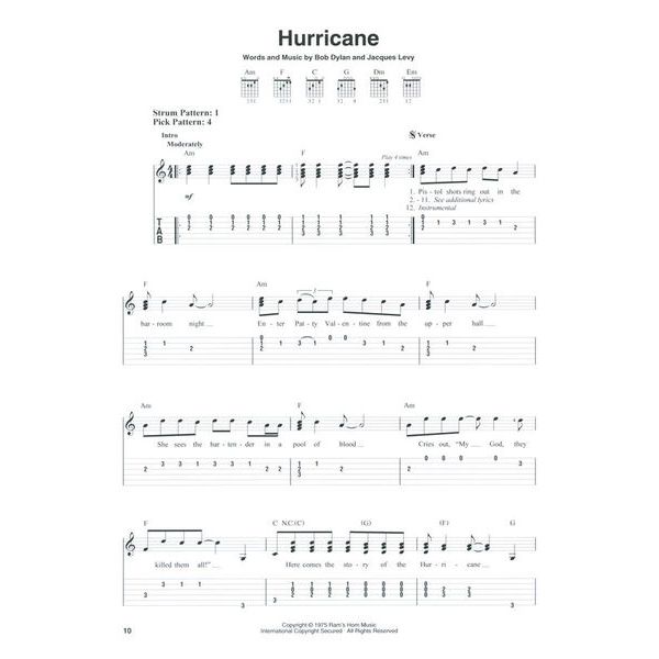 Hal Leonard Bob Dylan Easy Guitar Tab