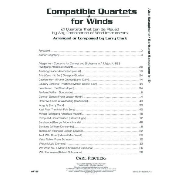 Carl Fischer Compatible Quartets Altsax