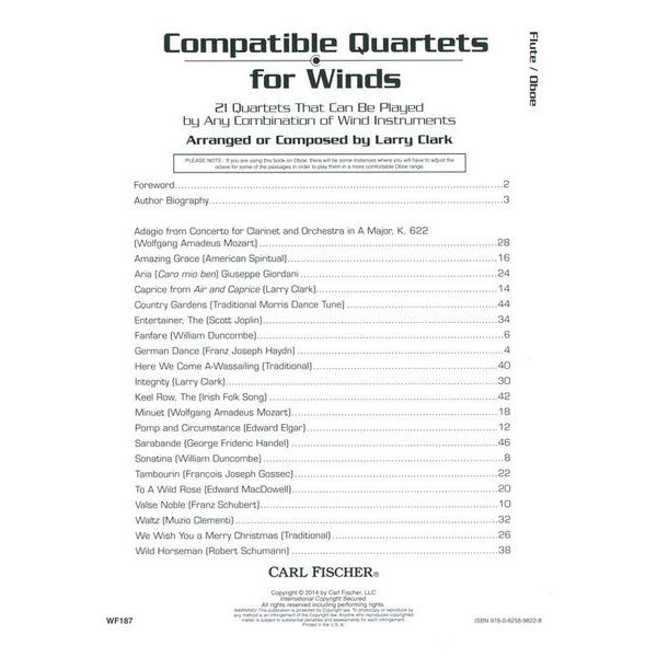 Carl Fischer Compatible Quartets Flute