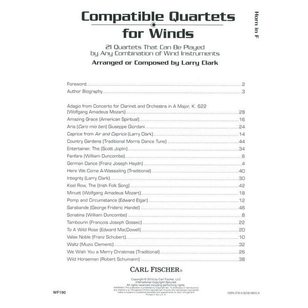 Carl Fischer Compatible Quartets Horn