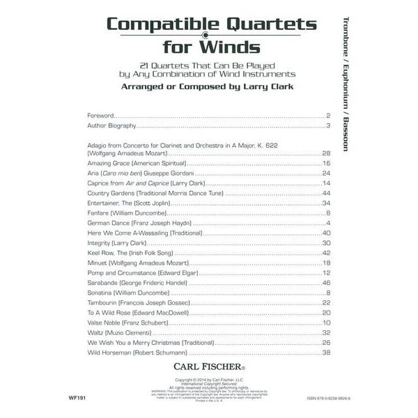 Carl Fischer Compatible Quartets Trombone