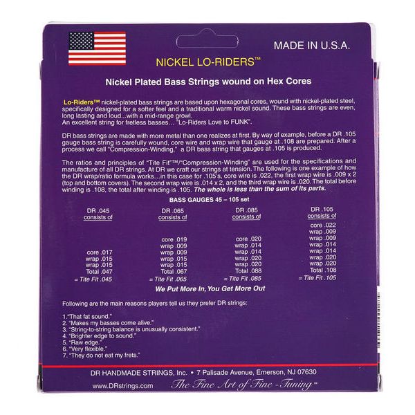 DR Strings Nickel Lo-Rider NMH5-130