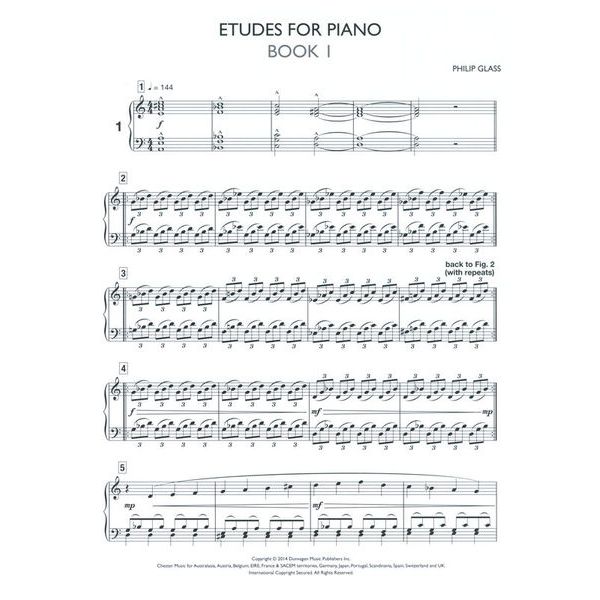Dunvagen Music Publishers Philip Glass Piano Etudes