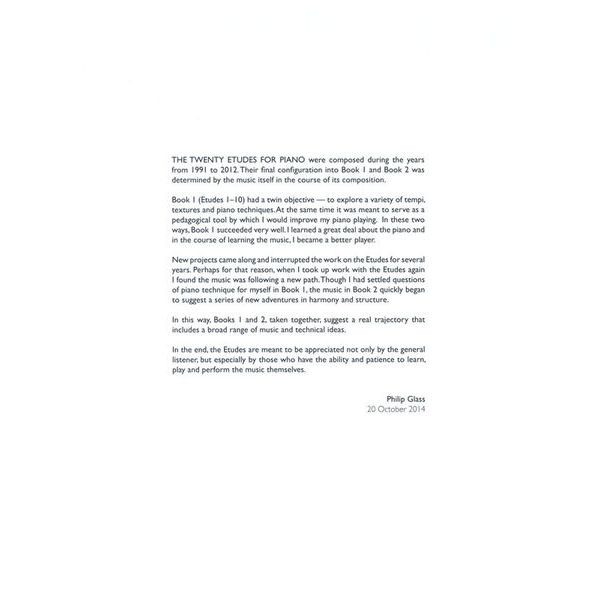 Dunvagen Music Publishers Philip Glass Piano Etudes