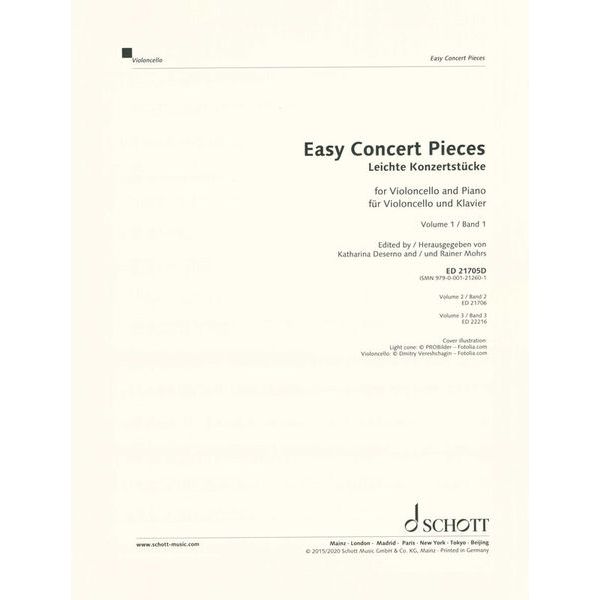 Schott Easy Concert Pieces Cello 1