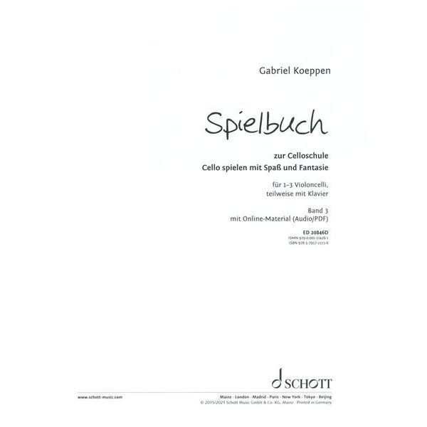 Schott Celloschule Spielbuch 3
