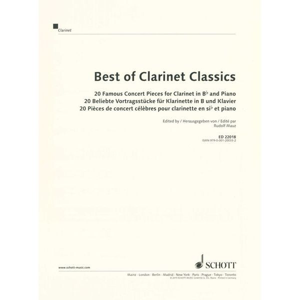 Schott Best Of Clarinet Classics