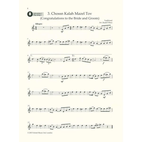 Schott Klezmer Tunes For Clarinet