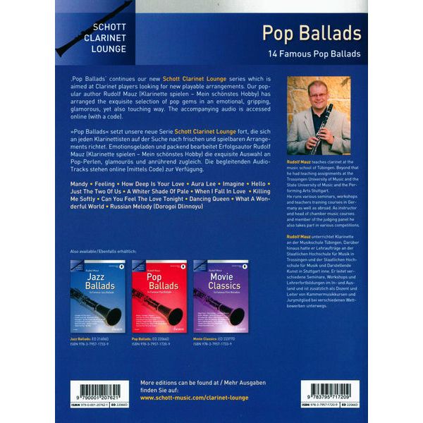 Schott Pop Ballads Clarinet