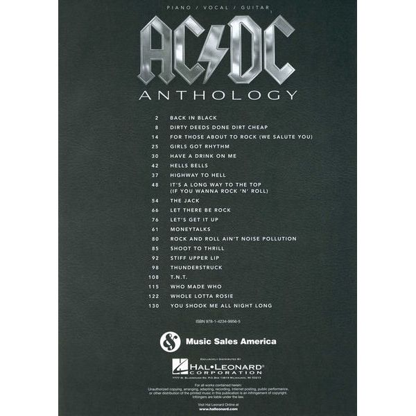 Hal Leonard AC/DC Anthology Piano