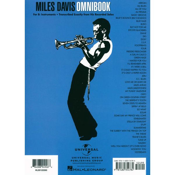 Hal Leonard Miles Davis Omnibook Bb