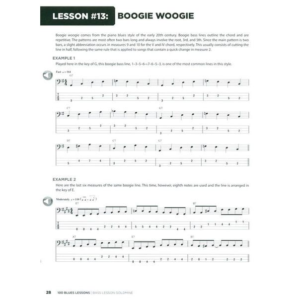 Hal Leonard 100 Blues Lessons Bass