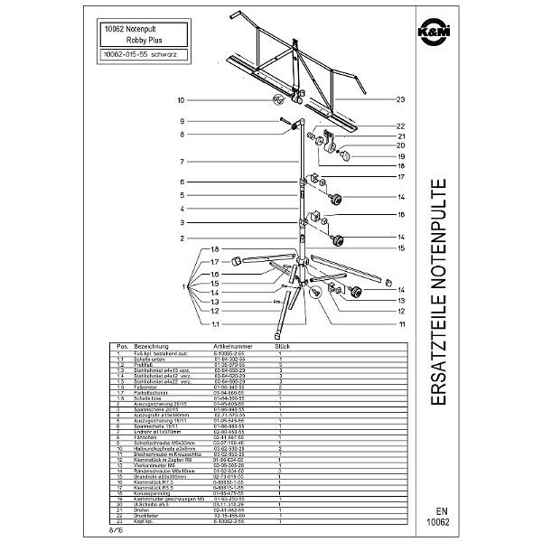 K&M 10062 Music Stand Robby Plus