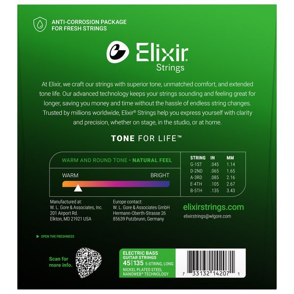 Elixir 14207 Nanoweb 5-Str. Light/Med