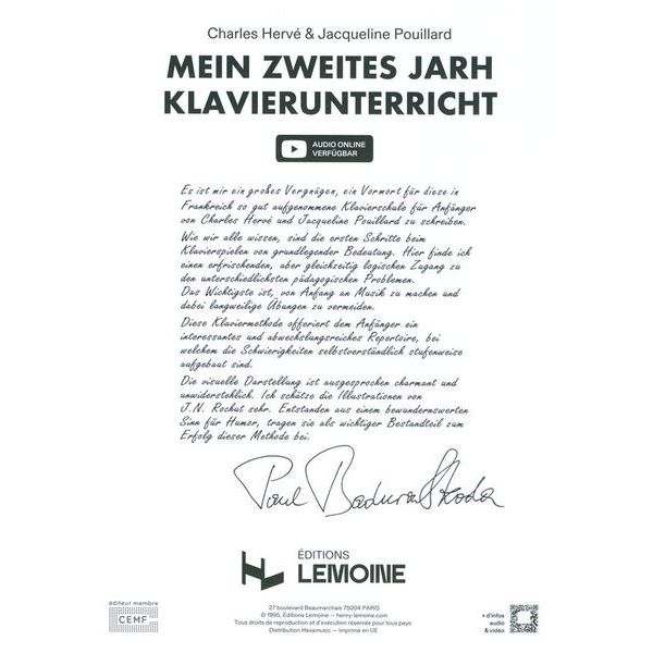 Editions Henry Lemoine Zweites Jahr Klavierunterricht
