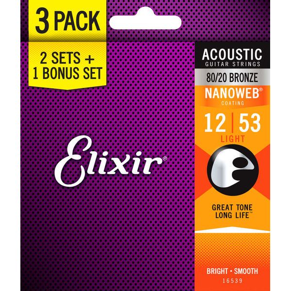 Elixir Nanoweb Light Acoustic 3P