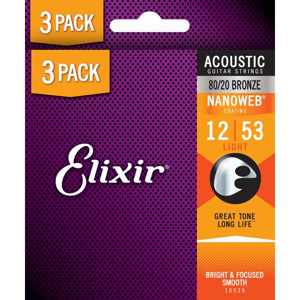 Elixir Nanoweb Light Acoustic 3P