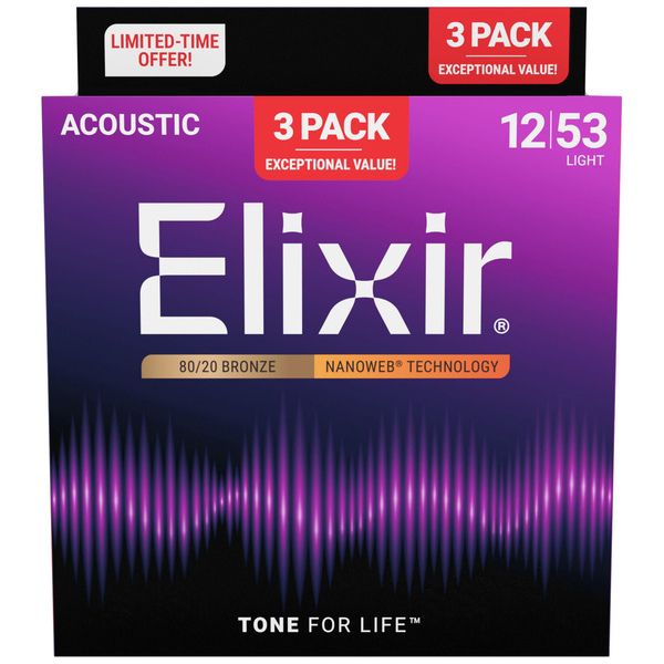 Elixir Nanoweb Light Acoustic 3P