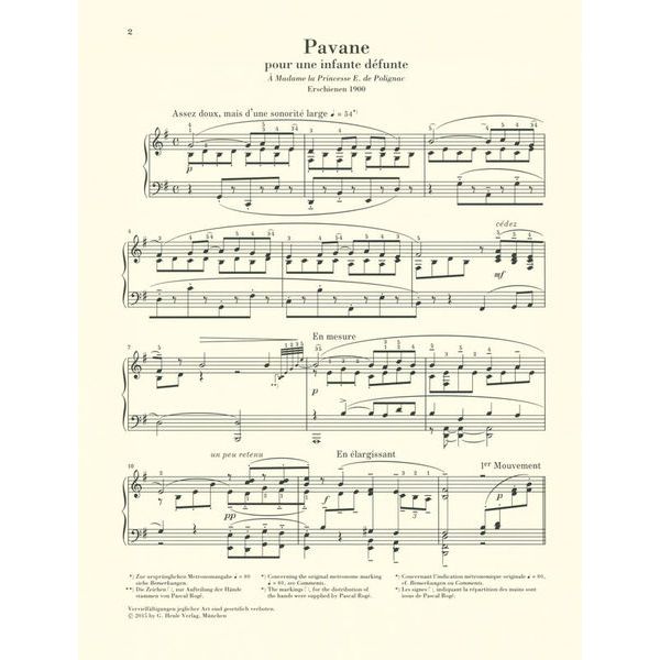 Henle Verlag Ravel Pavane Piano