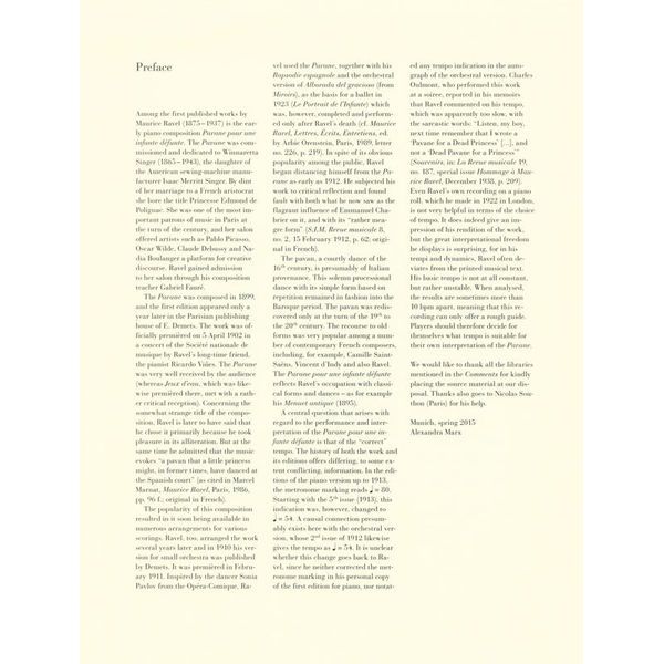 Henle Verlag Ravel Pavane Piano