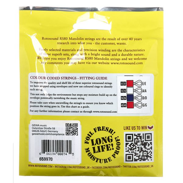 Rotosound RS80 Troubadour Mandolin