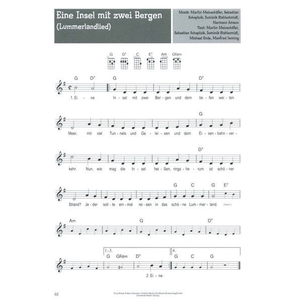 Bosworth 100 Kinderlieder für Ukulele