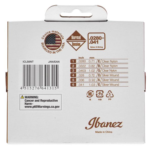 Ibanez ICLS6NT Classguitar String Set