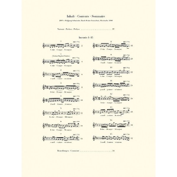 Henle Verlag Bach Zweistimmige Inventionen
