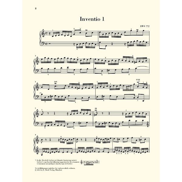 Henle Verlag Bach Zweistimmige Inventionen