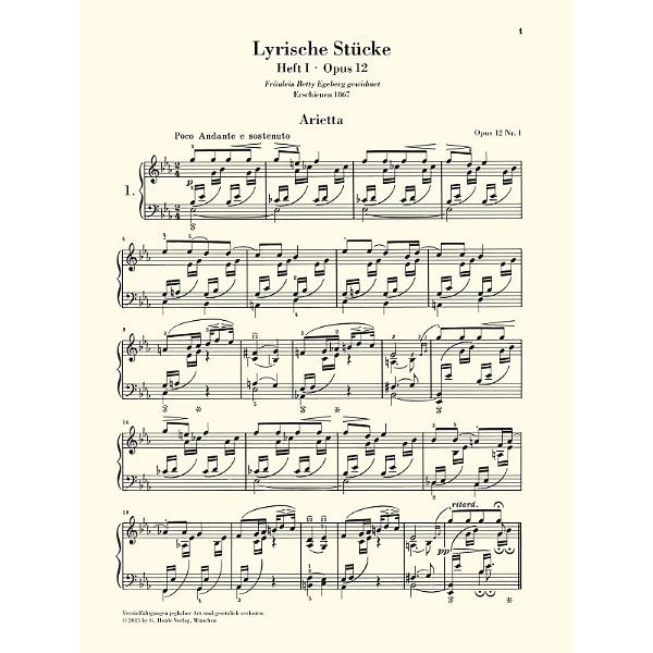Henle Verlag Grieg Sämtliche Lyrische Stück