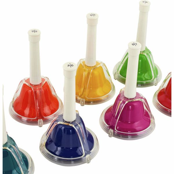 Set of 8 Rainbow Hand bells Music Bells Musical Instrument Jingle