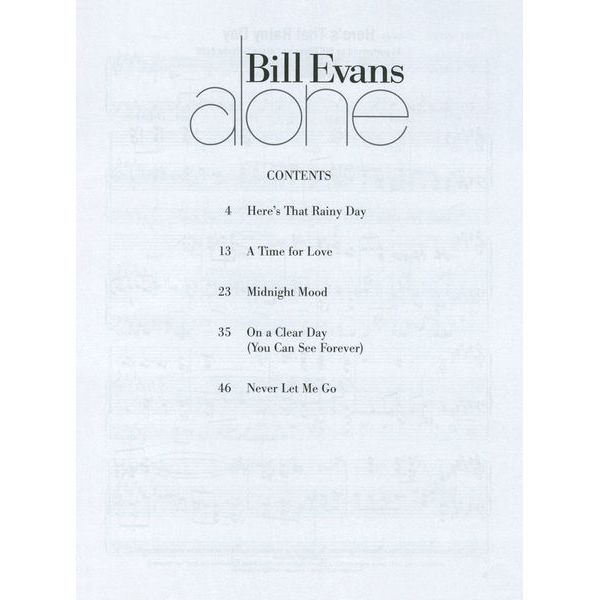 Hal Leonard Bill Evans Alone