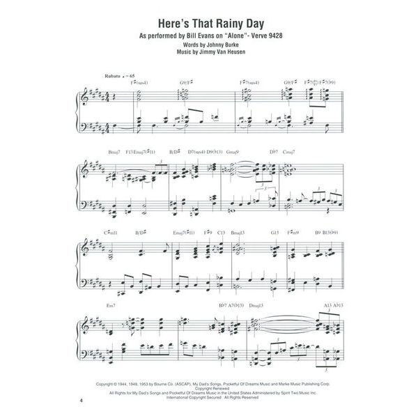 Hal Leonard Bill Evans Alone