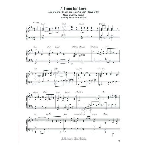Hal Leonard Bill Evans Alone