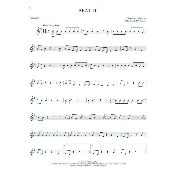 Hal Leonard Greatest Songs Of Rock Trumpet