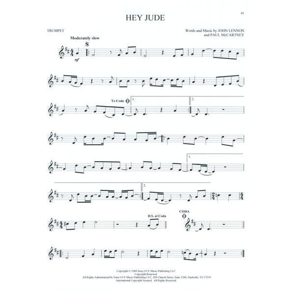 Hal Leonard Greatest Songs Of Rock Trumpet