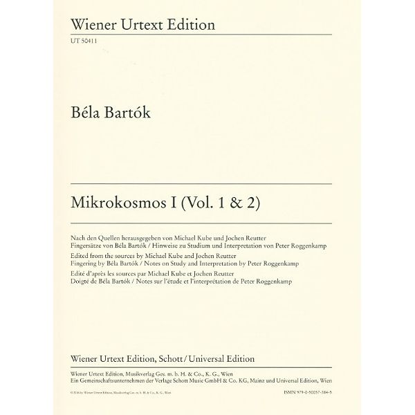 Wiener Urtext Edition Bartok Mikrokosmos 1