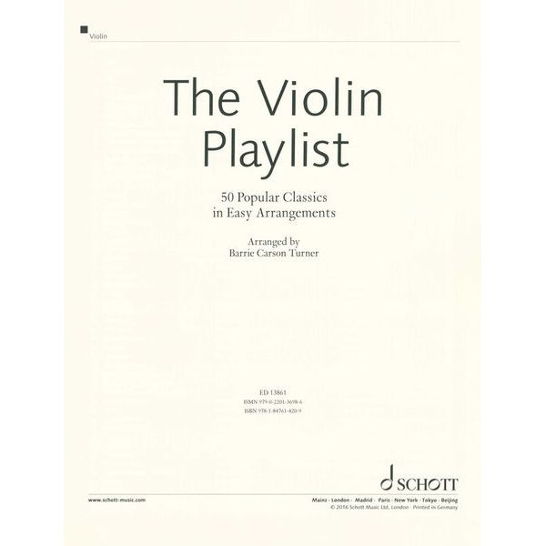 Schott The Violin Playlist