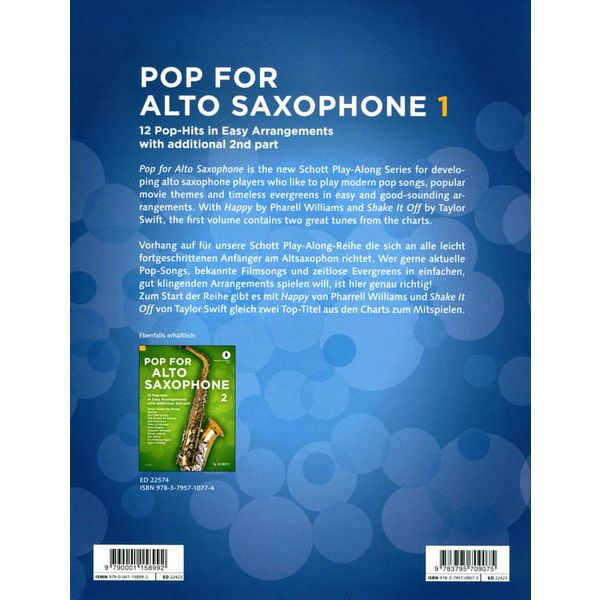 Schott Pop For Alto Saxophone 1