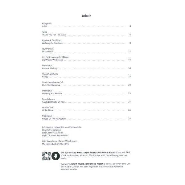 Schott Pop For Alto Saxophone 1