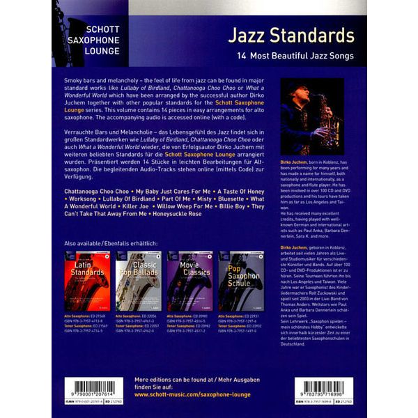 Schott Jazz Standards Tenor Saxophone